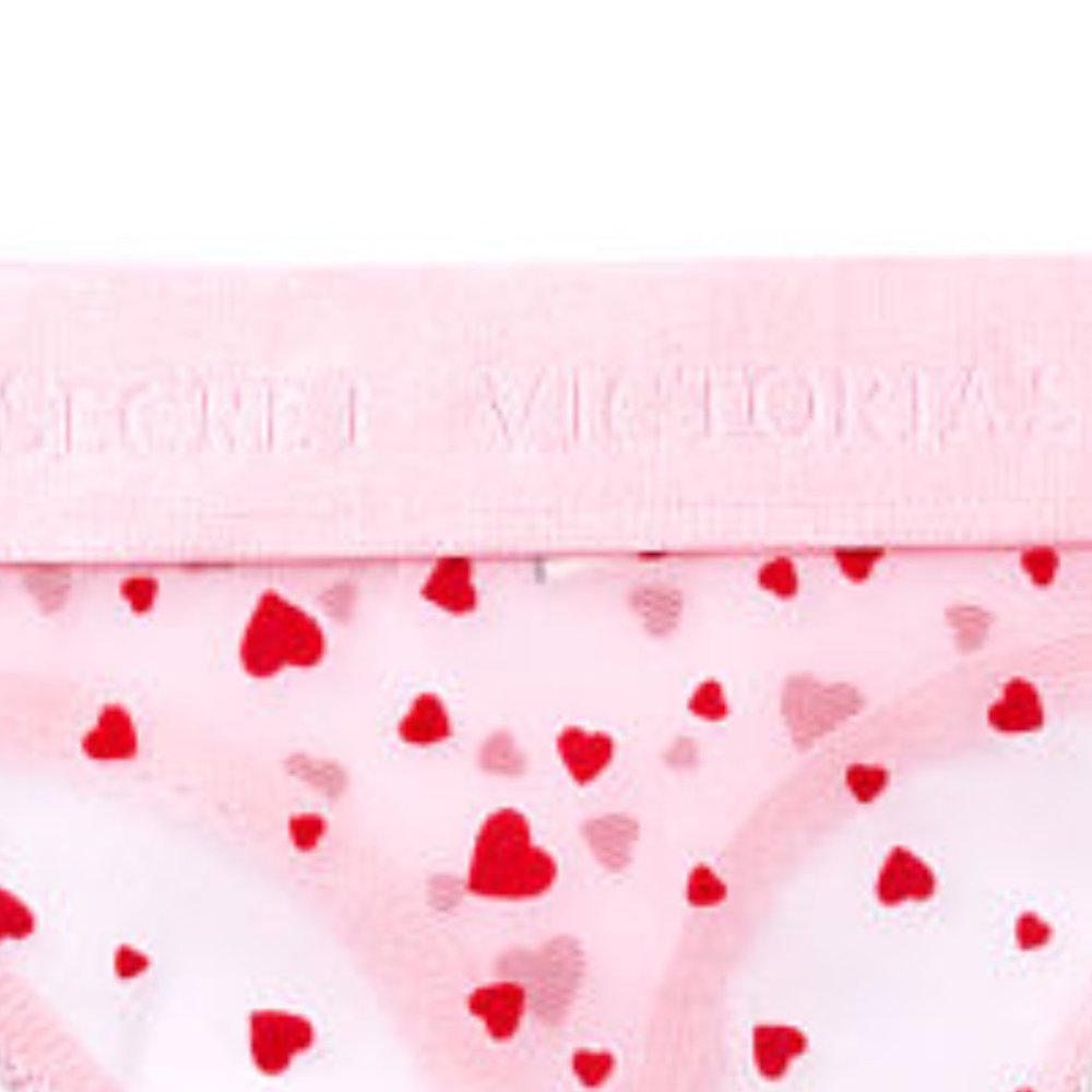 Hearts 💗Thong VS NWT Mesh Flocked Thong Valentine - Picture 11 of 16